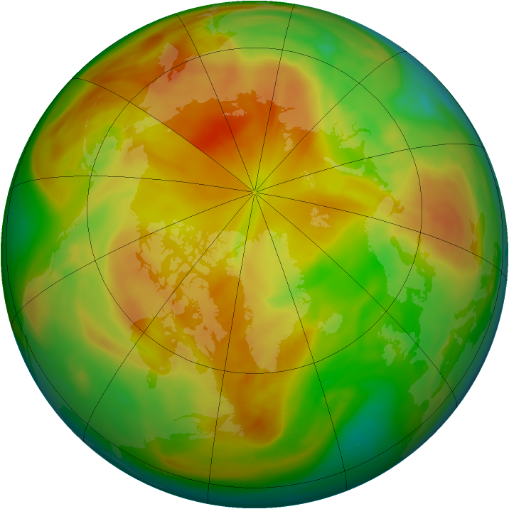 Arctic ozone map for 22 April 2007